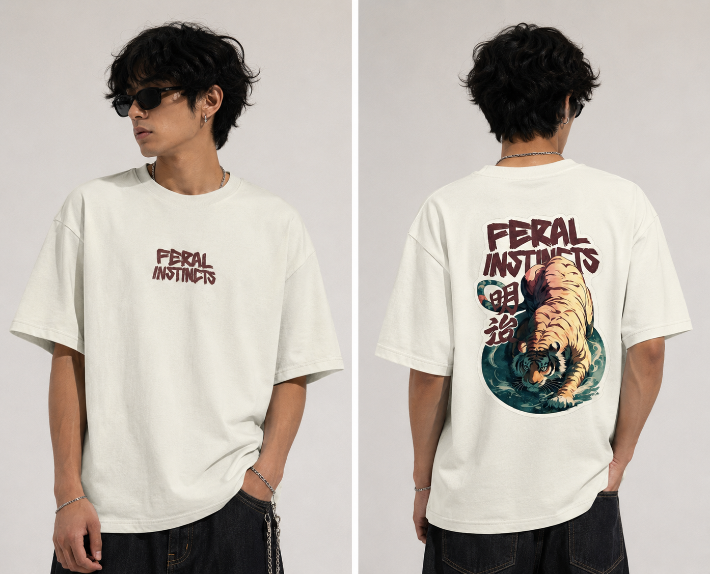 Feral Instincts F&B Oversized Tee- For Him