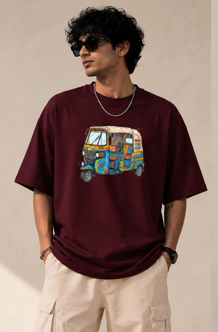 Auto Print Oversized Tee- UNISEX
