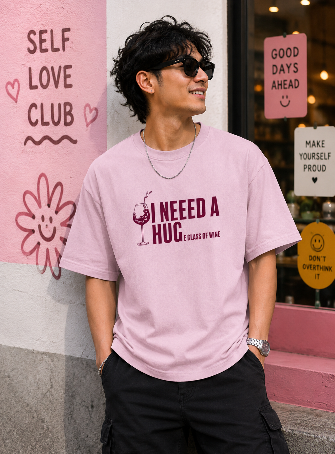 Huge Wine Glass Classic Crew Tee- For Him