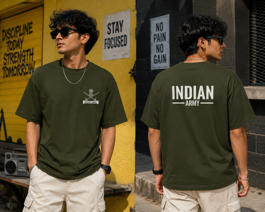 Indian Army F&B Oversized Tee- For Him